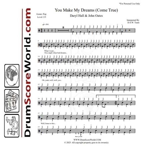 Daryl Hall & John Oates - You Make My Dreams + Play-Along Track 